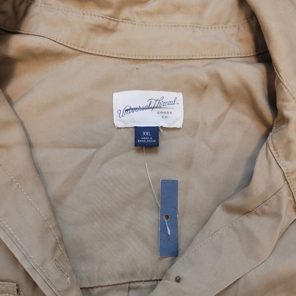 Universal Thread Women's Tan Utility Lyocell Button Up Shirt Size XXL NWT - Picture 5 of 7